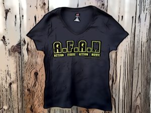 Soft Cotton Tagless V-neck Black Logo Tee